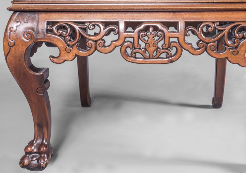 Cyrille RUFFIER DES AIMES (1844-1916) - Ensemble de deux chaises et un fauteuil d'inspiration extrême-orientale Cyrille RUFFIER DES AIMES (1844-1916) - Ensemble de deux chaises et un fauteuil d'inspiration extrême-orientale-5