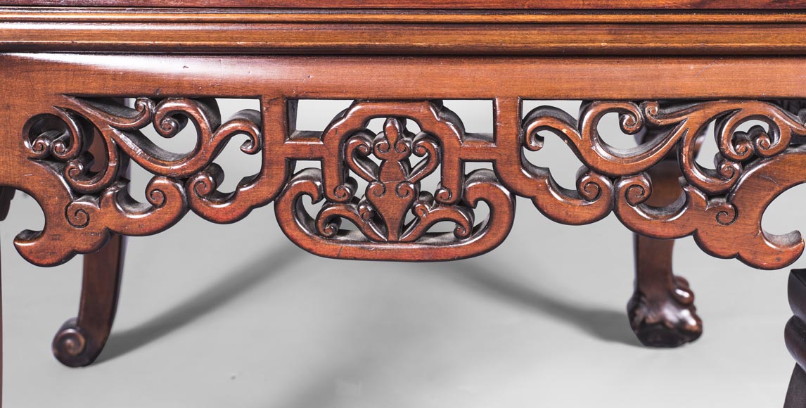 Cyrille RUFFIER DES AIMES (1844-1916) - Ensemble de deux chaises et un fauteuil d'inspiration extrême-orientale Cyrille RUFFIER DES AIMES (1844-1916) - Ensemble de deux chaises et un fauteuil d'inspiration extrême-orientale-13