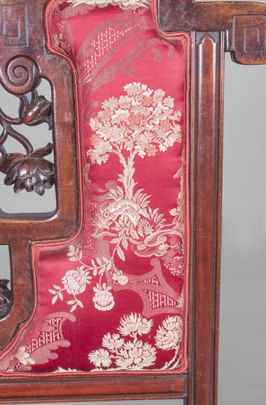 Cyrille RUFFIER DES AIMES (1844-1916) - Ensemble de deux chaises et un fauteuil d'inspiration extrême-orientale Cyrille RUFFIER DES AIMES (1844-1916) - Ensemble de deux chaises et un fauteuil d'inspiration extrême-orientale-21