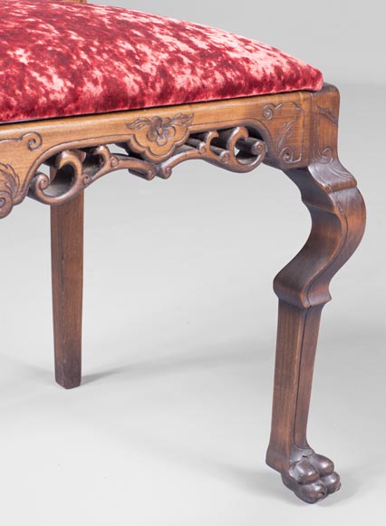 Paire de chaises à dossier ajouré dans le goût du Japon Paire de chaises à dossier ajouré dans le goût du Japon-3