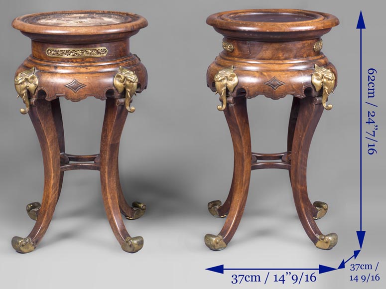 Paire de sellettes de présentation, d'inspiration extrême-orientale Paire de sellettes de présentation, d'inspiration extrême-orientale-3