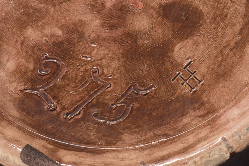 Fernand THESMAR, Cache pot en céramique au décor floral en émail appliqué Fernand THESMAR, Cache pot en céramique au décor floral en émail appliqué-7