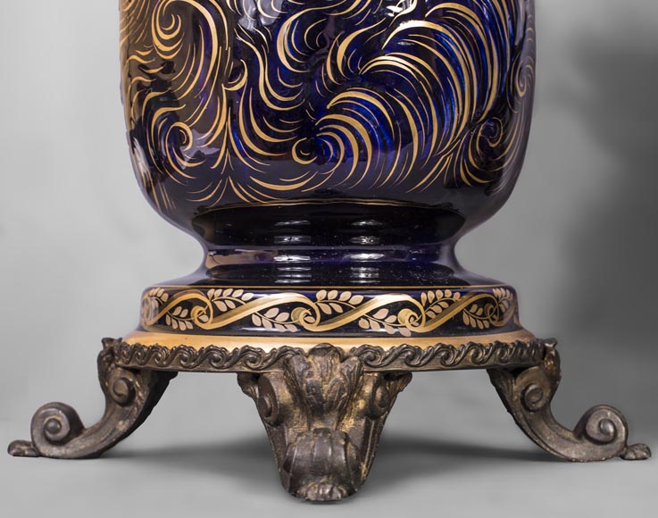 Garniture de cheminée japonisante au chien de Fô Garniture de cheminée japonisante au chien de Fô-8