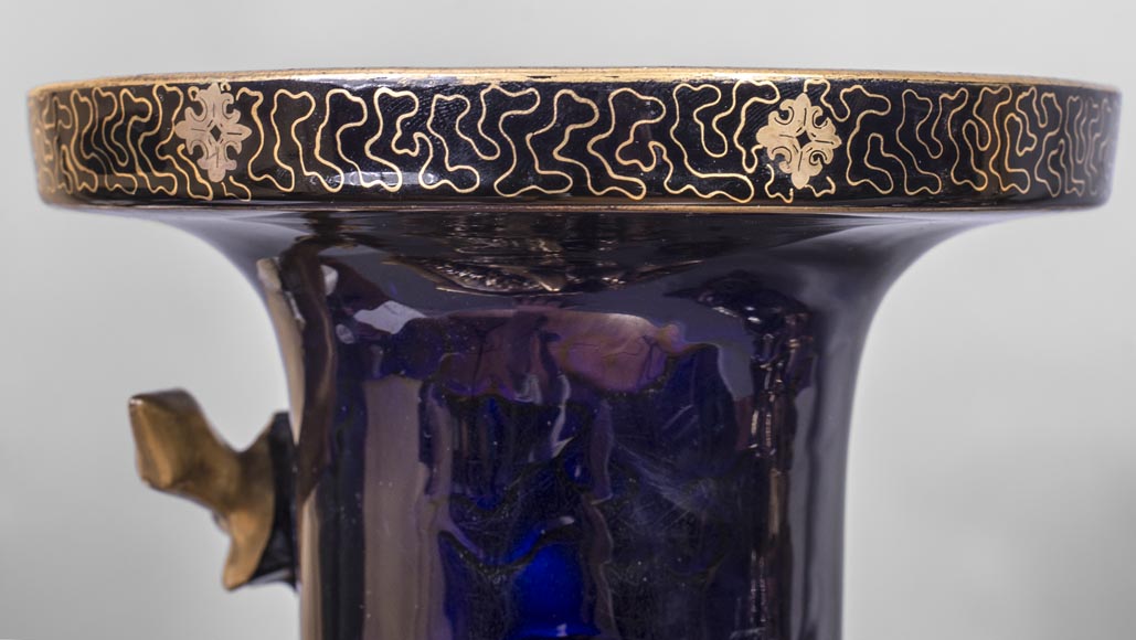 Garniture de cheminée japonisante au chien de Fô Garniture de cheminée japonisante au chien de Fô-10