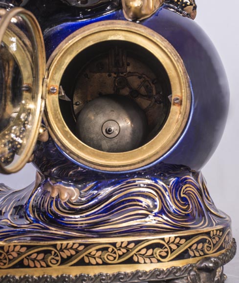 Garniture de cheminée japonisante au chien de Fô Garniture de cheminée japonisante au chien de Fô-13