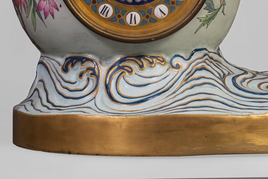 Pendule japonisante au chien de Fô Pendule japonisante au chien de Fô-3