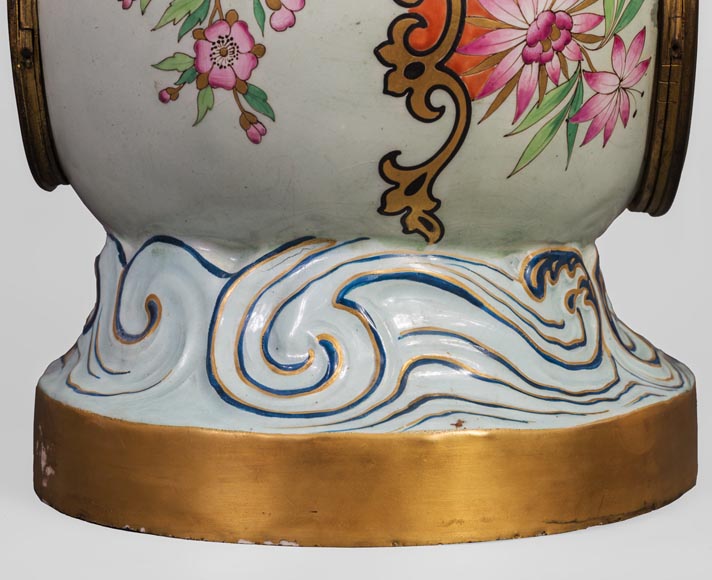 Pendule japonisante au chien de Fô Pendule japonisante au chien de Fô-6