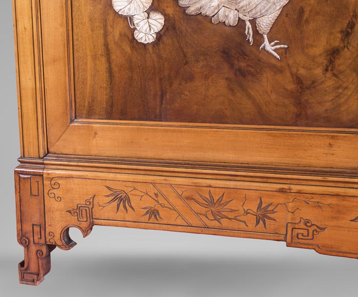 Gabriel VIARDOT (1830-1906) (attribué à) - Importante armoire japonisante aux grands panneaux de marqueterie Gabriel VIARDOT (1830-1906) (attribué à) - Importante armoire japonisante aux grands panneaux de marqueterie-3