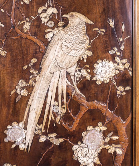 Gabriel VIARDOT (1830-1906) (attribué à) - Importante armoire japonisante aux grands panneaux de marqueterie-6