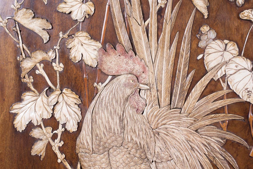 Gabriel VIARDOT (1830-1906) (attribué à) - Importante armoire japonisante aux grands panneaux de marqueterie Gabriel VIARDOT (1830-1906) (attribué à) - Importante armoire japonisante aux grands panneaux de marqueterie-8