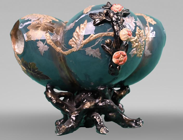 La nature faite vase, ( Attribué à ) Émile GALLÉ pour la manufacture de Lunéville La nature faite vase, ( Attribué à ) Émile GALLÉ pour la manufacture de Lunéville-1