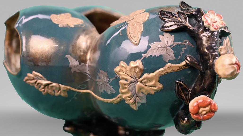 La nature faite vase, ( Attribué à ) Émile GALLÉ pour la manufacture de Lunéville La nature faite vase, ( Attribué à ) Émile GALLÉ pour la manufacture de Lunéville-4