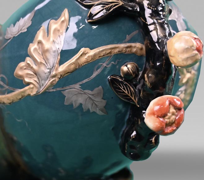 La nature faite vase, ( Attribué à ) Émile GALLÉ pour la manufacture de Lunéville La nature faite vase, ( Attribué à ) Émile GALLÉ pour la manufacture de Lunéville-5