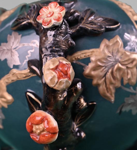 La nature faite vase, ( Attribué à ) Émile GALLÉ pour la manufacture de Lunéville La nature faite vase, ( Attribué à ) Émile GALLÉ pour la manufacture de Lunéville-6