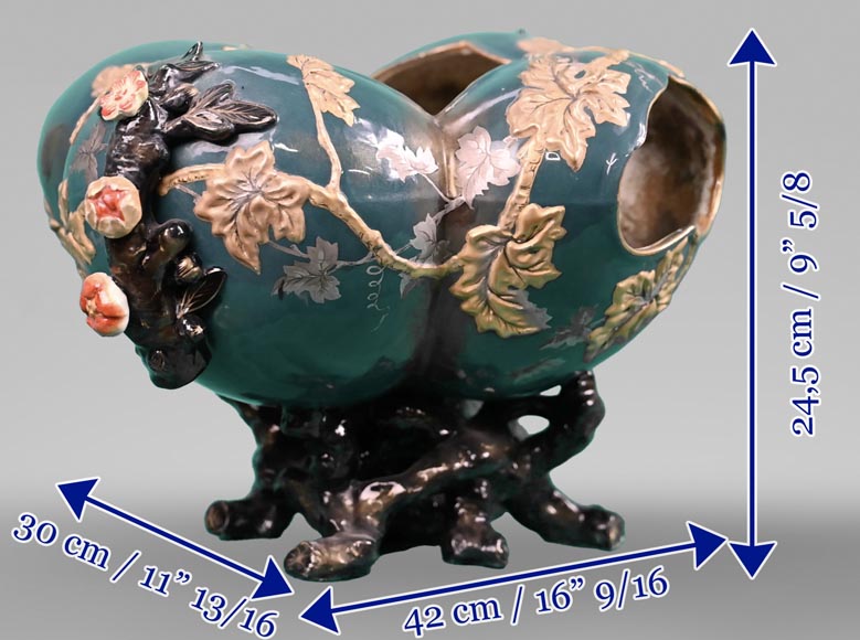 La nature faite vase, ( Attribué à ) Émile GALLÉ pour la manufacture de Lunéville La nature faite vase, ( Attribué à ) Émile GALLÉ pour la manufacture de Lunéville-11