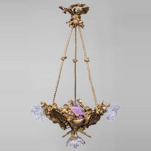 Eugène SOLEAU - Lustre aux masques Beshimi