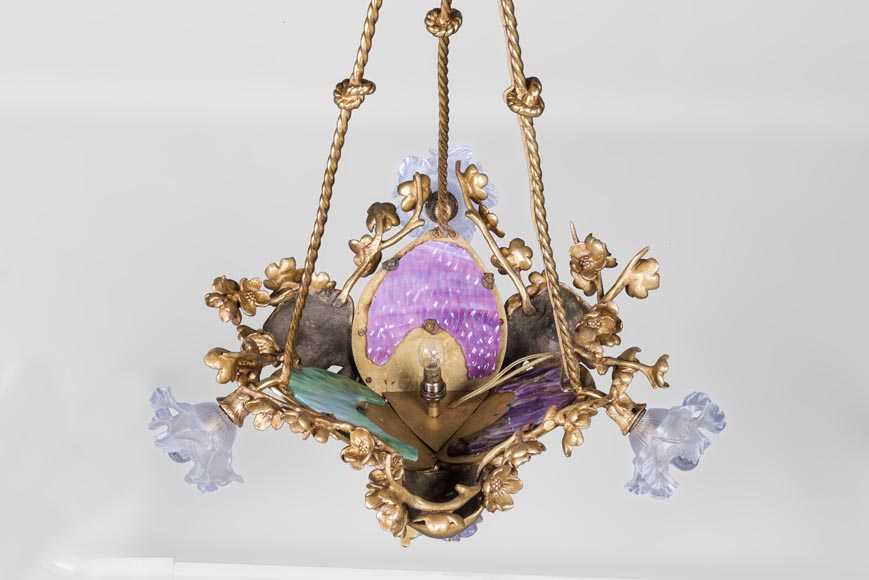 Eugène SOLEAU - Lustre aux masques Beshimi Eugène SOLEAU - Lustre aux masques Beshimi-1