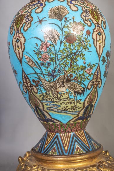 Paire de lampes japonisantes aux têtes d'éléphant Paire de lampes japonisantes aux têtes d'éléphant-5