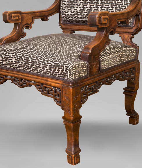 Gabriel VIARDOT (attribué à) - Ensemble de deux fauteuils au dragon Gabriel VIARDOT (attribué à) - Ensemble de deux fauteuils au dragon-3