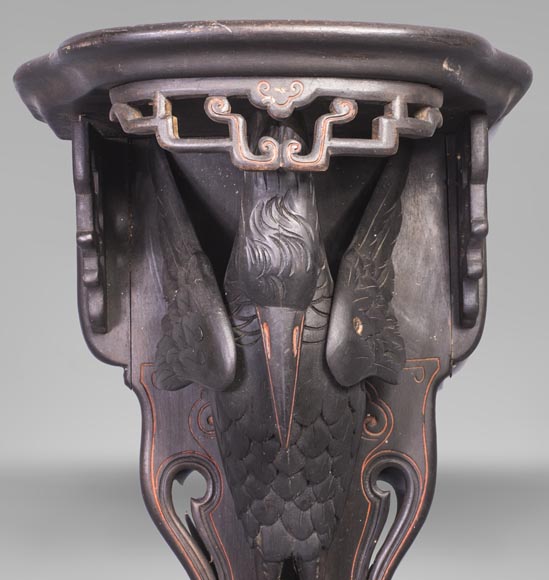 Maison des Bambous Alfred PERRET et Ernest VIBERT (attribué à) - Paire de consoles d'applique aux cigognes Maison des Bambous Alfred PERRET et Ernest VIBERT (attribué à) - Paire de consoles d'applique aux cigognes-1