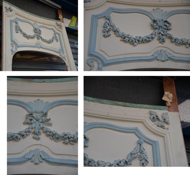 Eléments de boiserie de style Louis XV blanc et bleu pastel Eléments de boiserie de style Louis XV blanc et bleu pastel-17