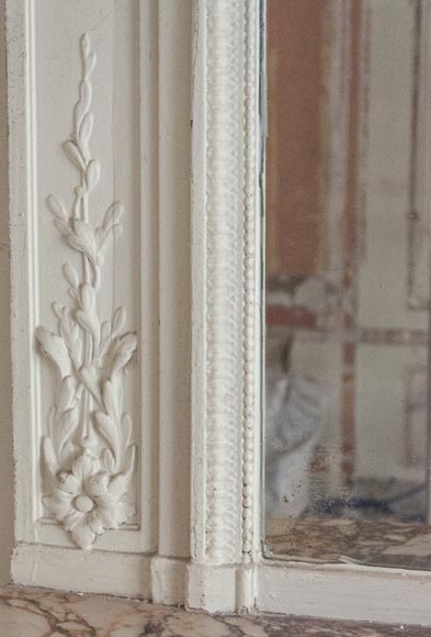 Grand trumeau ancien de style Louis XVI au panier de fleurs Grand trumeau ancien de style Louis XVI au panier de fleurs-2