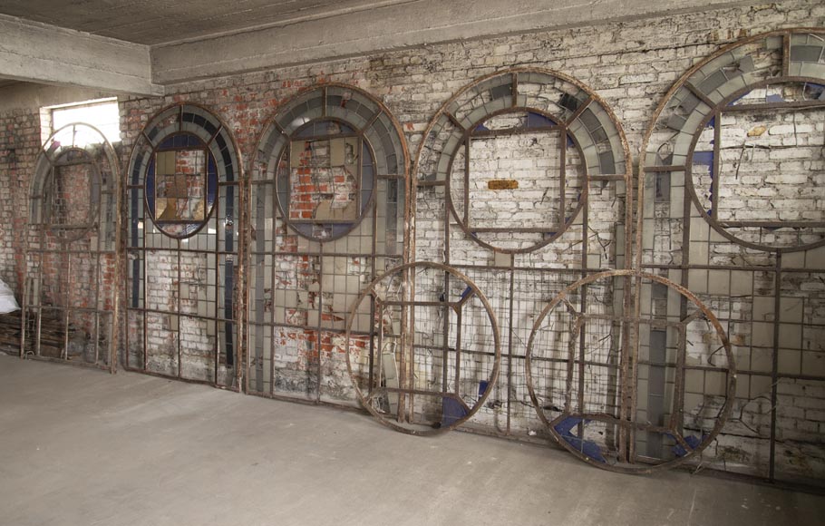 Important ensemble de vitraux de style Art déco du XXe siècle Important ensemble de vitraux de style Art déco du XXe siècle-1