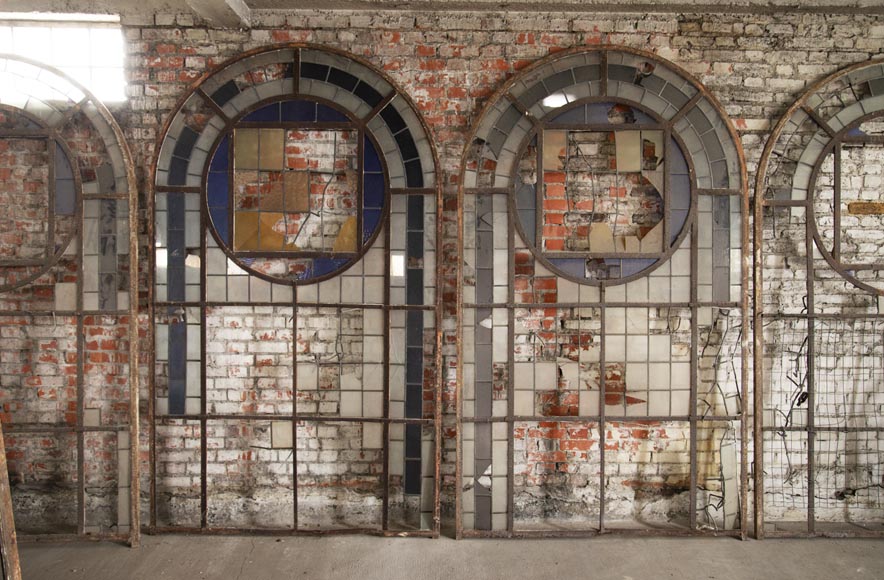 Important ensemble de vitraux de style Art déco du XXe siècle Important ensemble de vitraux de style Art déco du XXe siècle-2