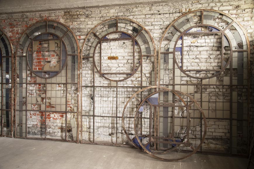 Important ensemble de vitraux de style Art déco du XXe siècle Important ensemble de vitraux de style Art déco du XXe siècle-3