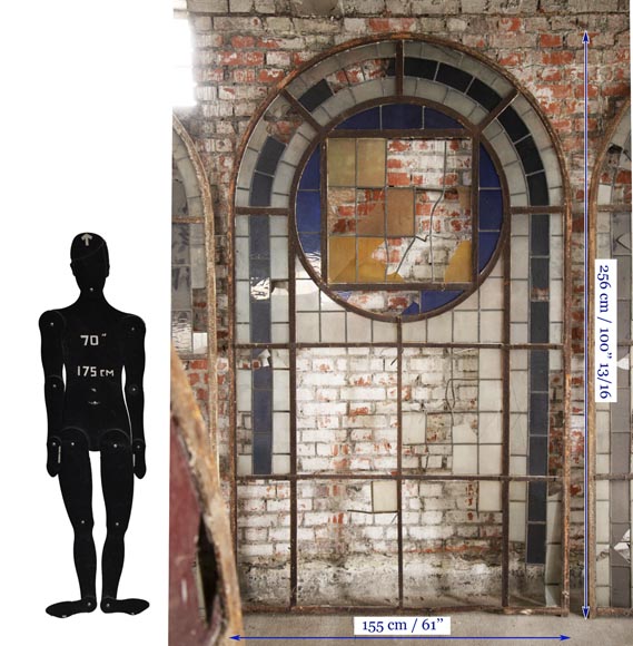 Important ensemble de vitraux de style Art déco du XXe siècle Important ensemble de vitraux de style Art déco du XXe siècle-6