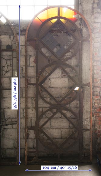 Important ensemble de vitraux de style Art déco du XXe siècle Important ensemble de vitraux de style Art déco du XXe siècle-7