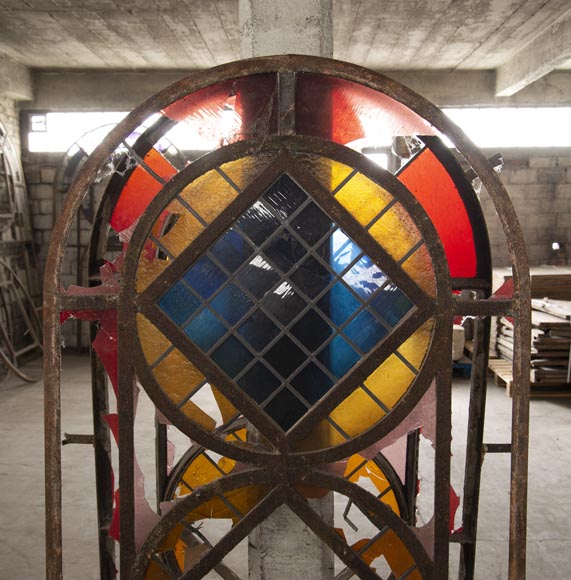 Important ensemble de vitraux de style Art déco du XXe siècle Important ensemble de vitraux de style Art déco du XXe siècle-9