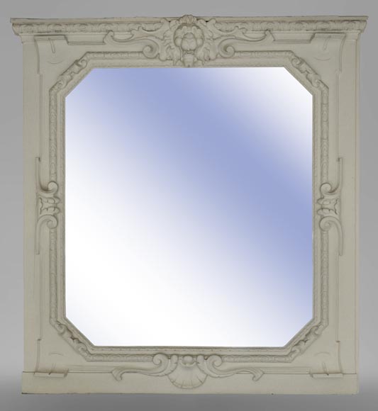 Miroir ancien de style Napoléon III, fronton orné d'une tête de lion Miroir ancien de style Napoléon III, fronton orné d'une tête de lion-0