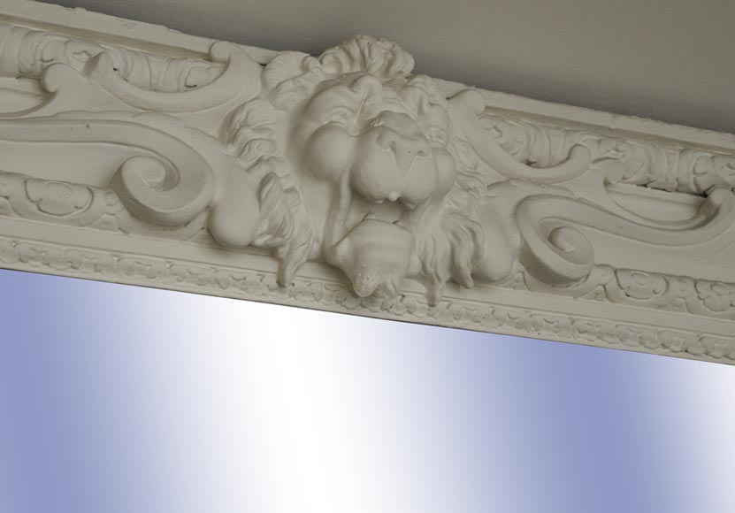 Miroir ancien de style Napoléon III, fronton orné d'une tête de lion Miroir ancien de style Napoléon III, fronton orné d'une tête de lion-2