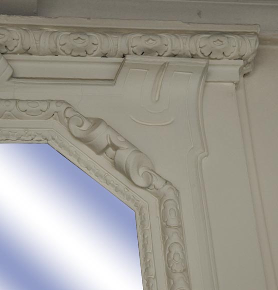 Miroir ancien de style Napoléon III, fronton orné d'une tête de lion Miroir ancien de style Napoléon III, fronton orné d'une tête de lion-3