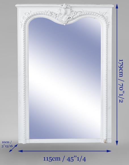 Trumeau ancien de style Louis XV à décor d'une coquille asymétrie et fronton en arbalète  Trumeau ancien de style Louis XV à décor d'une coquille asymétrie et fronton en arbalète -6