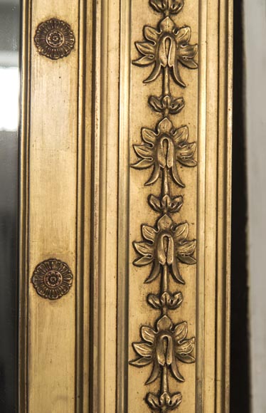 Trumeau ancien de style Empire, doré, fronton à décor de lions Trumeau ancien de style Empire, doré, fronton à décor de lions-4