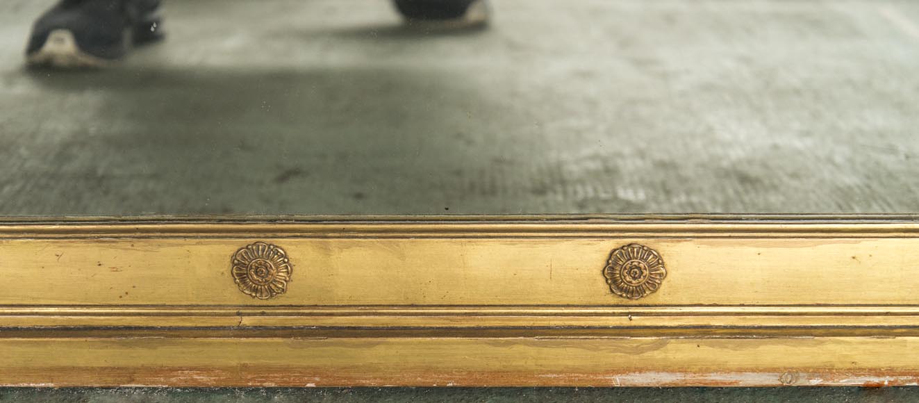 Trumeau ancien de style Empire, doré, fronton à décor de lions Trumeau ancien de style Empire, doré, fronton à décor de lions-6