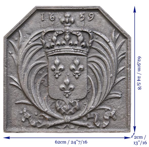 Plaque de cheminée aux Armes de France Plaque de cheminée aux Armes de France-6