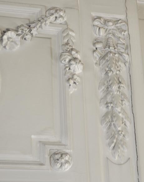 Trumeau ancien de style Louis XVI, à décor de panier fleuri Trumeau ancien de style Louis XVI, à décor de panier fleuri-2