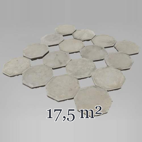 Sol composé d'un bel ensemble de cabochons octogonaux du XIXe siècle