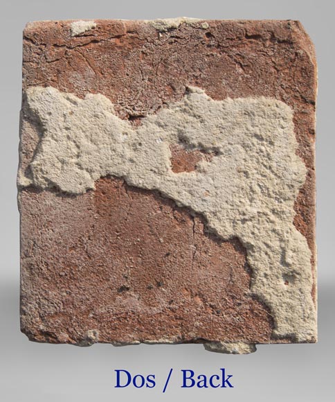 Petit lot de tomettes anciennes en terre cuite de forme carré Petit lot de tomettes anciennes en terre cuite de forme carré-4