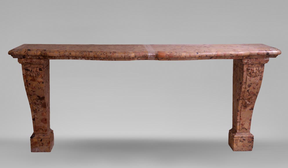 Importante console ancienne Napoléon III en marbre Brèche d'Alep Importante console ancienne Napoléon III en marbre Brèche d'Alep-0