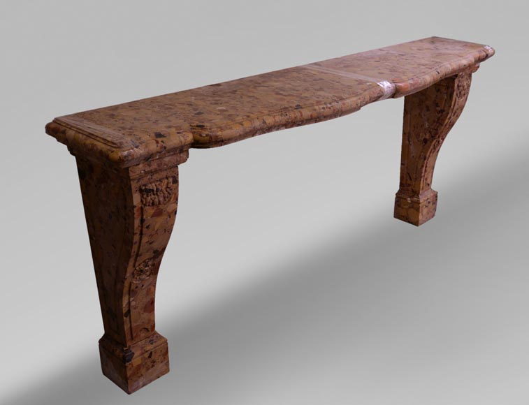 Importante console ancienne Napoléon III en marbre Brèche d'Alep Importante console ancienne Napoléon III en marbre Brèche d'Alep-1