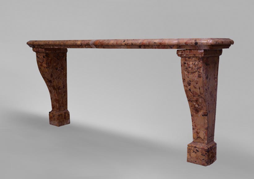 Importante console ancienne Napoléon III en marbre Brèche d'Alep Importante console ancienne Napoléon III en marbre Brèche d'Alep-2