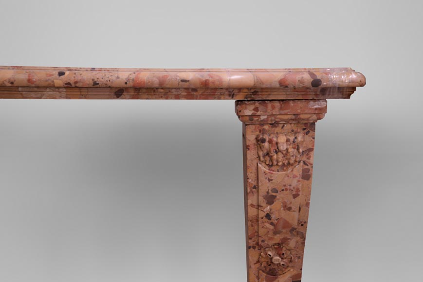Importante console ancienne Napoléon III en marbre Brèche d'Alep Importante console ancienne Napoléon III en marbre Brèche d'Alep-4