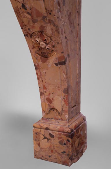 Importante console ancienne Napoléon III en marbre Brèche d'Alep Importante console ancienne Napoléon III en marbre Brèche d'Alep-6