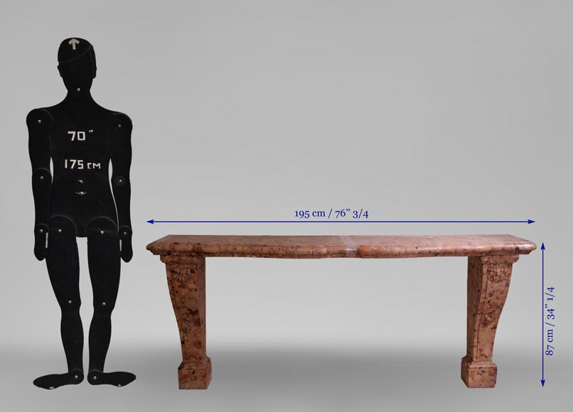 Importante console ancienne Napoléon III en marbre Brèche d'Alep Importante console ancienne Napoléon III en marbre Brèche d'Alep-9