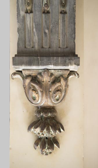 Console Napoléon III en marbre statuaire et marble Bleu Turquin à décors de bronzes Console Napoléon III en marbre statuaire et marble Bleu Turquin à décors de bronzes-5