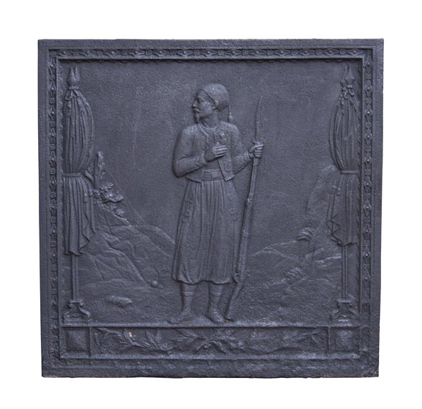 Plaque de cheminée moderne orientaliste au soldat Plaque de cheminée moderne orientaliste au soldat-0